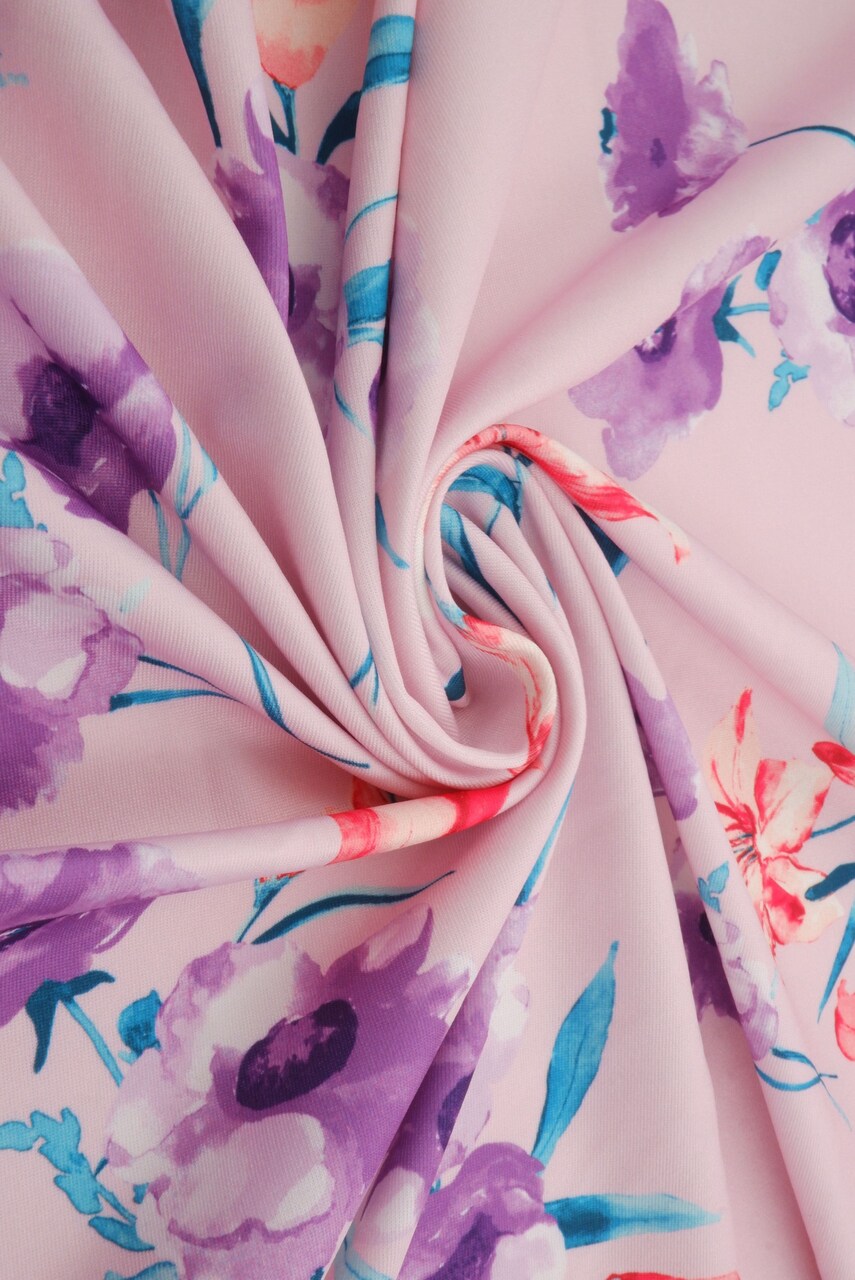 1 Yard Digital Floral DTY Print Fabric 58/60″ Wide Polyester Spandex Blend